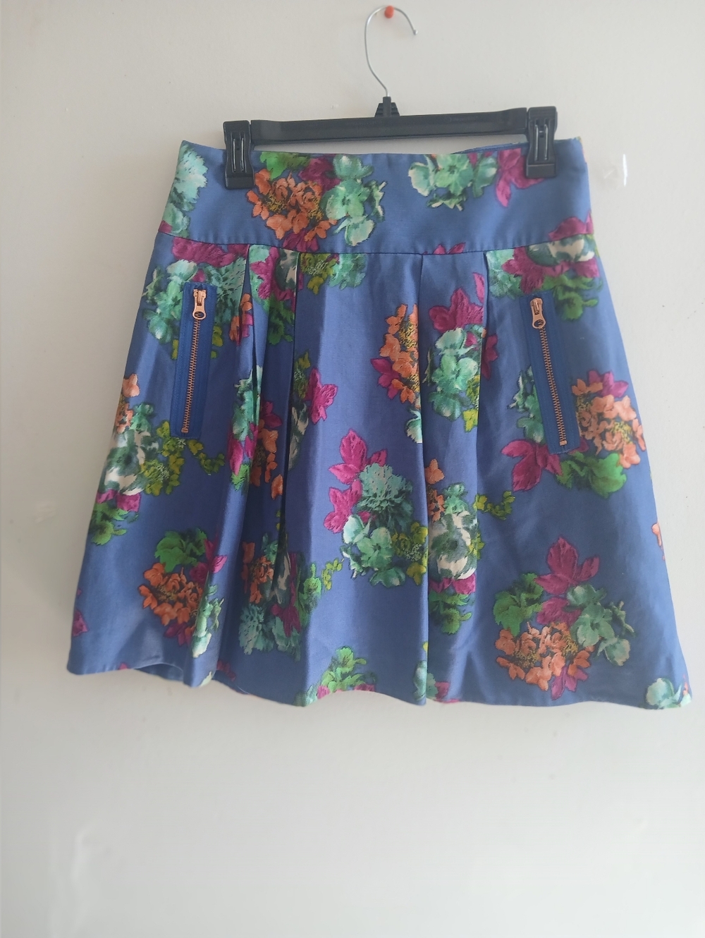 Floral Blue A-Line Skirt